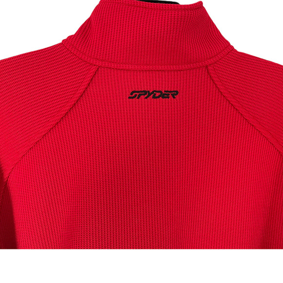 SPYDER MENS RED AND BLACK MENS 1/4 ZIP JACKET SZ L - Picture 6 of 9